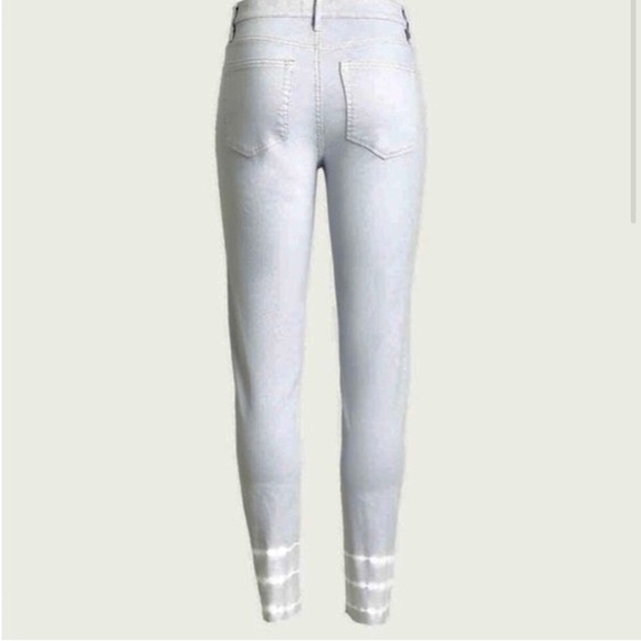LOFT high waist skinny crop light grey tie dye detailed - Picture 3 of 12